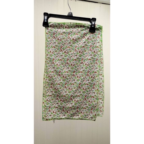 Vintage Paul marshall, Long Beach california, green brown floral napkins handker - Picture 3 of 6